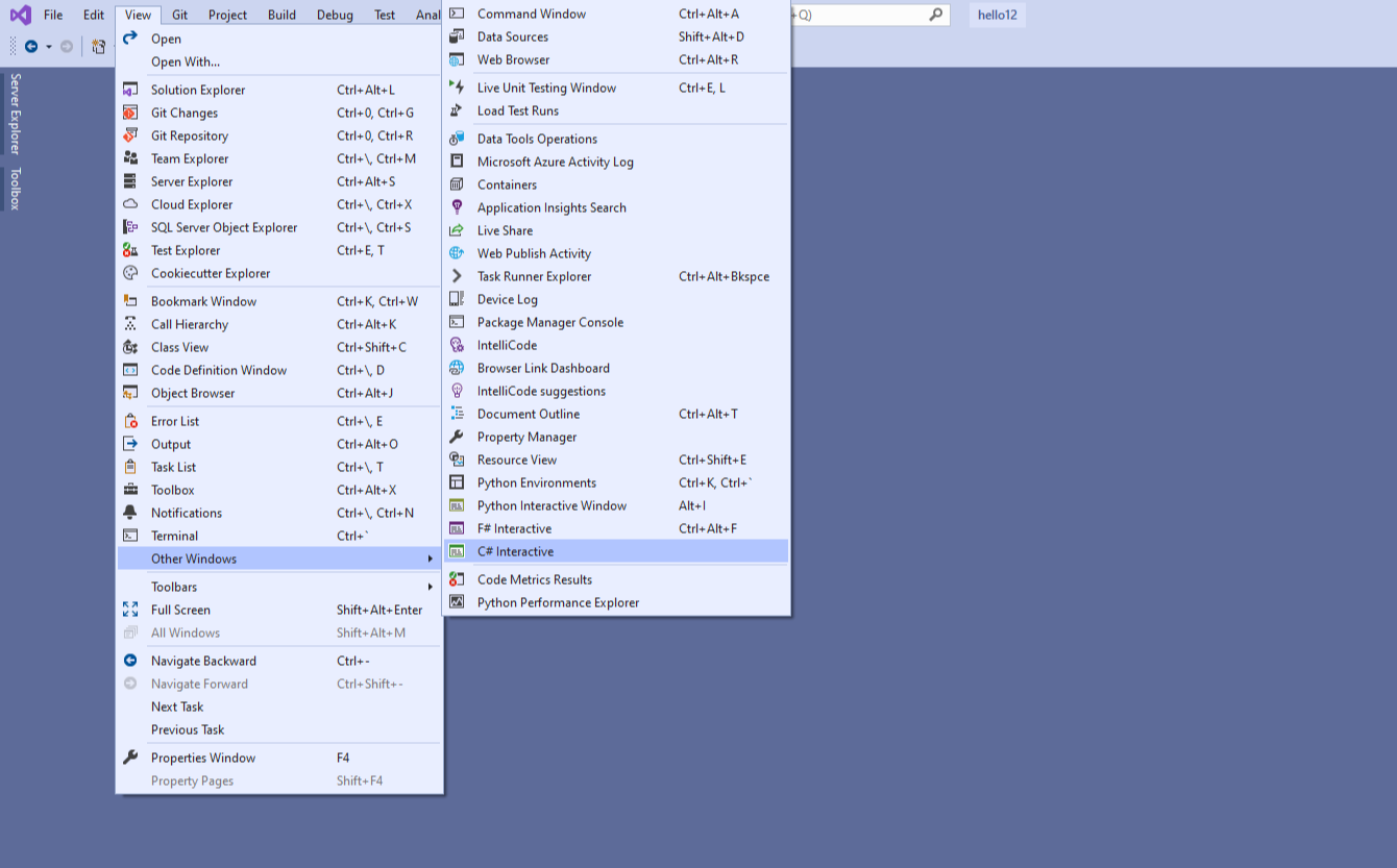 Launching REPL from View Menu