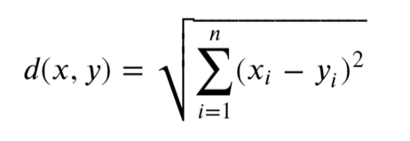 Euclidean distance formula
