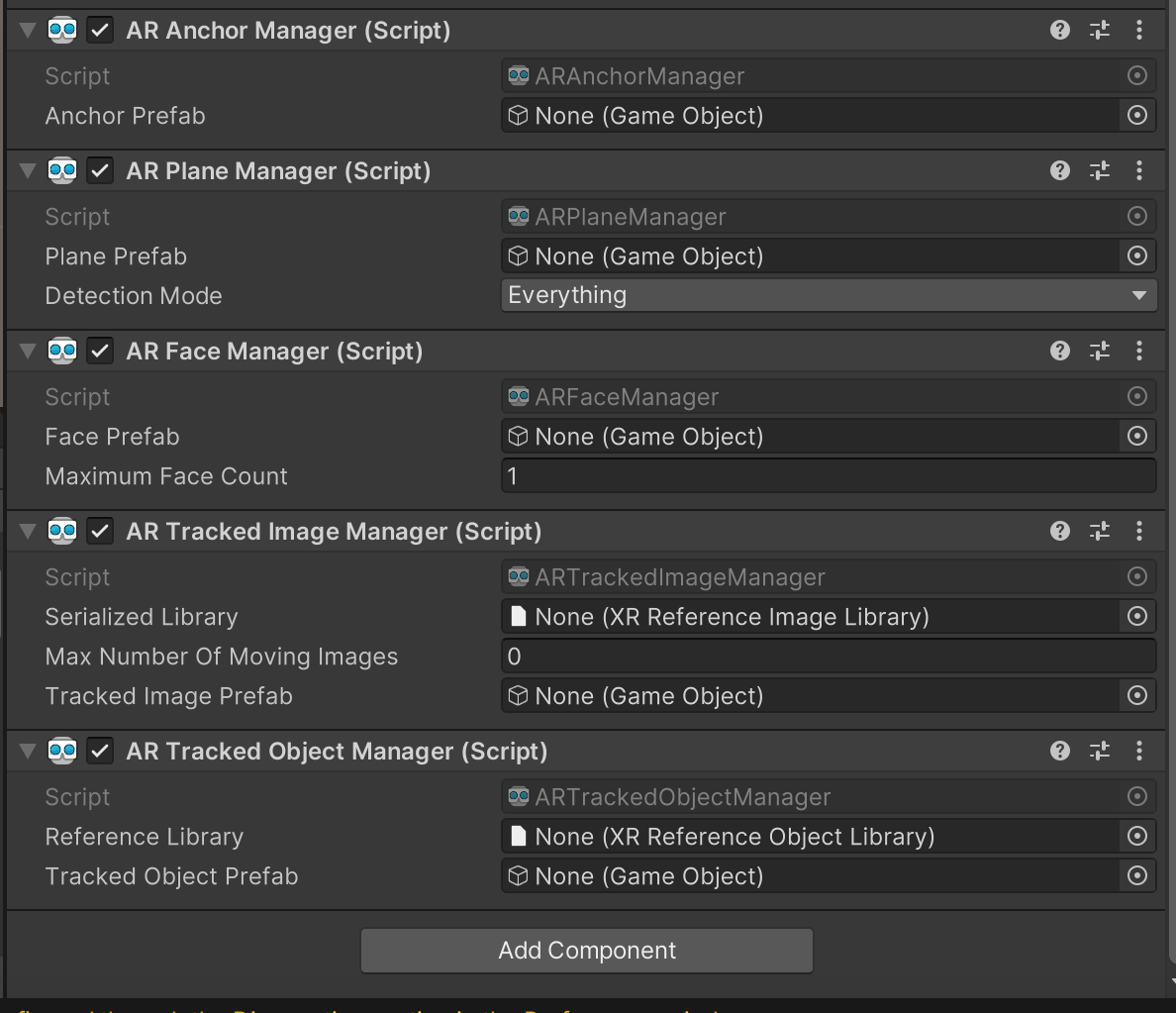 AR trackable manager on Unity