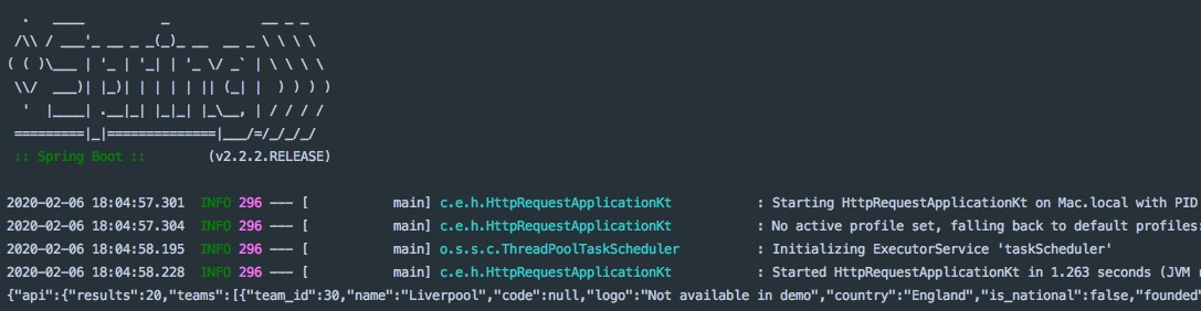 API call printed out to console