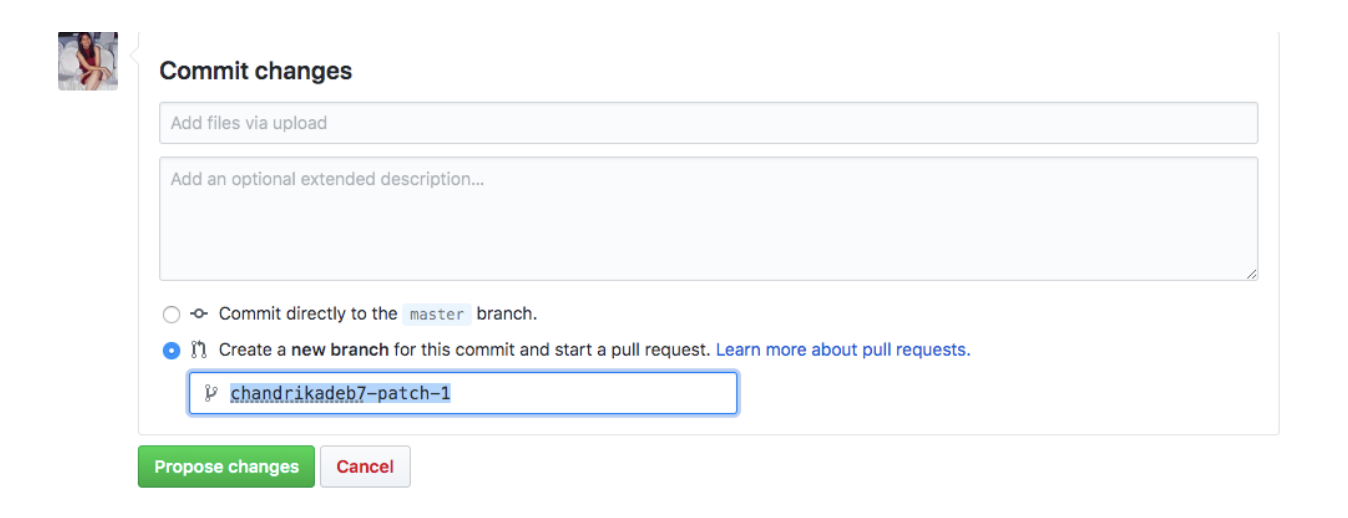 Create a new branch for the pull request